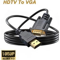 HD 1080P hdmi-compatible to VGA Cable High‑Speed Video and Audio Converter 1.8m Cord For TV Box PC Laptop HDTV Monitor Projector