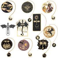 Fourth Wing Bookmark - Dragon Knight Story Bookmark Metal Pendant Bookmark Gothic Dragon Bookmark