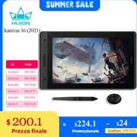 HUION New Arrival Kamvas 16(2021) Graphics Drawing Monitor Battery-free Digital Pen Tablet For Win/MAC And Android 120%s RGB