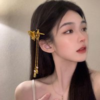 Moving Butterfly Tassel Hairpin Girl Retro Sweet Fairy Korean Fashion Hairclips Side Hair Clip Accessories Hair Tie S4R1