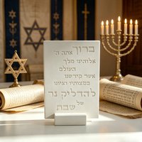 Jewish Shabbat Blessing Plaque Silicone Mold - Religious Hebrew Prayer Casting Mould for Home Decor
