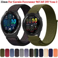 22mm Nylon Loop Band For Garmin Forerunner 965 265 745 255 Music Strap Venu 3/Vivoactive 4/Venu 2 Watchband Replacement Bracelet