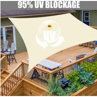 Waterproof UV Block Sun Shade Sail Square Rectangle, Outdoor Canopy Awning Shelter for Patio Pool Garden Camping Party