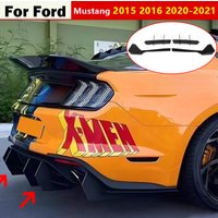 For 2015-2018 2019 2020 2021 Ford Mustang 4 Fins Rear Bumper Diffuser Splitters Spoilers Lip Auto Accessories Refit Decoration