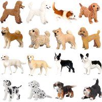 Husky French Collie Poodle Pomeranian Dog Animal Figurines Action Figure Toy Model Creative Decor Collectible Kids Gifts Games
