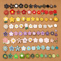 10pcs Random Mixed Enamel Flower Charms Pendants for Jewelry Making Earrings Necklace DIY Bracelet Accessories Supplies