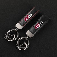 Leather car keychain Horseshoe Buckle Jewelry for audi Q5 car with logo accessories