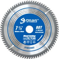 PAYA 7 1/4" 80T Circular Saw Blade Woodworking TCT ATB Framing Blade for Miter Saws Table Saws Circular Saws 20mm Bore Size