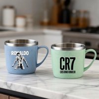 Football Star Series Stainless Steel Cups Double Layer Anti-scalding Fashion Coffee Milk Drink Water Cup for Home Office Tumbler