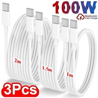 100W Fast Charging Cable Dual Type C Data Cable High-speed Transfer for iPhone 16 15 Android Samsung Xiaomi MacBook 1M/1.5M/2M