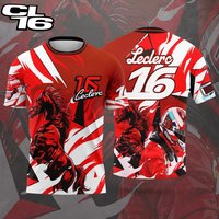 26 New Hot Summer No.16 LECLERC Rider Monaco Pink Motorcycle Racing Men's Women's Casual Oversized Loose Sports Short Sleeves
