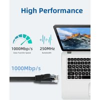 UNTES 24-Pack Cat6 Flat Ethernet Cable, 10Gbps Support Cat6a Cat7 Network, 30AWG RJ45 Internet Cable for Router, Modem, Switch