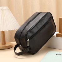 New Large Capacity Men Cosmetic Bag Travel PU Leather Zipper Makeup Bags Cosmetics Organizer Storage Pouch Toiletry Bag