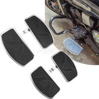 Black Motorcycle Adjustable Rear Passenger Front Footrest Rider Driver Foot Rest Pegs Floorboards Universal