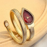 Elegante Damenuhr mit Tropfenförmigem Zifferblatt und Schlangenarmband