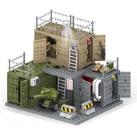 World War 2 WW2 Army Military Soldiers SWAT Police Container Weapon Cannon Base Model Building Blocks Bricks Children's Toys
