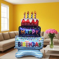 1Pcs Blue and White Cake Balloon, Suitable for Dessert Party, Anniversary Supplies, Birthday Party Photography Props