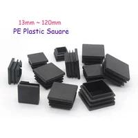 PE Square Plastic End Caps Blanking Plugs Box Section Tube Inserts Furniture Chair Feet Sealing Plug Foot Cover 13mm~120mm