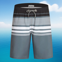 Gradient Stripes Graphic Swim Trunks For Men Colorful Splicing 3D Printed Short Pants Summer Hawaii Surf Swimsuit Beach Shorts