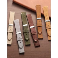 Suede Leather Watch Strap 14mm 16mm 18mm 20mm 22mm for Rolex for Casio for Seiko Quick Release Vintage Handmade Band Watchbands