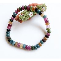 Bracelet en Tourmaline Ovale en Pierre Naturelle, Bijou Élégant et Rare, 5x8mm, Noble, Exquis, Perlé, Fait à la Main, pour Femme, Yoga