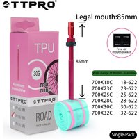 AliExpress TTPRO ultralight bicycle inner tube 700 x 18 23 25 28 32 ROAD bicycle TPU tube 45 65 85mm length 28'' ultralight color inner tub