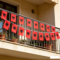 Albania bunting flags 14x21cm 20pcs/lot Pennant Albania String Banner Festival Party Holiday for decoration