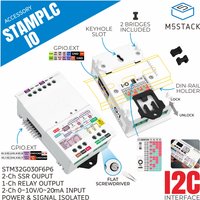 M5Stack Offizielles StamPLC IO Isoliertes I2C Erweiterungsmodul 2-Kanal 0-10V 0-20mA Analogeingang Dual SSR Mechanisches Relais DIN-Schiene