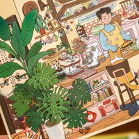Kawaii Home Diary 3D my desk Landscape Sticker DIY Pocket Cabin Scene festival gift