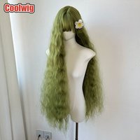 Coolwig Synthetic Hair Fashion Anime 80cm Long Wavy Green Lolita Wigs Halloween Role Play Party Cos Cosplay Wigs Heat Resistant
