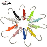 2026 - 1 pcs 316 Stainless Steel Single Drift Hook With Luminous Rope Underwater Scuba Diving BCD Accessories 60MM Spring Hook