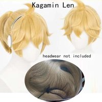Kagamin Rin/ Kagamin Len Cosplay Wig Rose Net Heat Resistant Synthetic Anime Hair for Comic Con