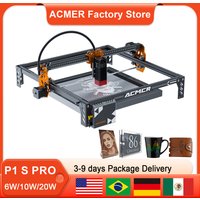 ACMER Laser Engraver P1 S PRO 6W 10W 20W DIY Laser Engraver Cutting Machine For Wood Logo Painted Metal Acrylic Glass Leather