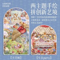 Kawaii Bread baker 3D Spring Market Landscape Sticker DIY Pocket Cabin Scene festival gift