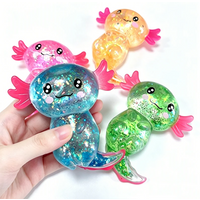 Glitter Maltose Axolotl Squishy Squeeze Toy Cute Fun Anxiety Relief Salamander Slow-rebound Stress Balls Fidgets Toys Stress Toy