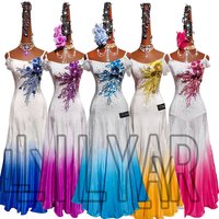 Ball Dress Standard Competition Skirt Modern Dance Performance Embroidery Customizable Children's Size Ballroom Dress