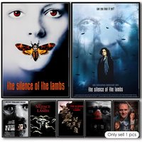 Classic Movie S-Silence of the Lambs Poster Decorative Wall Art Stickers Mural Photo Print for Home Living Room Hallway Decor