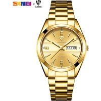 LIEBIG Luxusuhren Herren Edelstahl Quarz Goldene Armbanduhren Damen Mode Wasserdicht Kalender Uhr Relogio Masculino