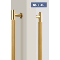 Nurlin Brass Door Double Single Sided Knurled Pull Bar Wood Gate Glass Door Shower Room Kitchen Appliance Matt Gold Black Bronze