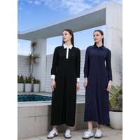 AP SS25 Women Satin Patchwork Modal Dress Soft Batwing Sleeve Maxi Dress Loose Clothing Satin Cuff