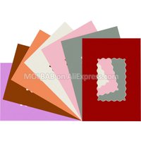 A4 Photo Mats Dark Red/Gray/Orange/Pink/Purple/Brown Paperboard Mounts 6x4 inch Wavy Cut Out For Picture Frame Décor 12PCS/Lot