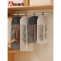 1pcs 60/80CM long Black Non Woven Fabric Wig Dust Cover Packing Bag Wig Storage Bags Hanger Travel-Friendly Wig Organizer
