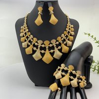 Latest Italian Gold Plated Jewelry Set Woman Large Necklace Dubai Jewelry Wedding Party Jewelry Gift FHK29253