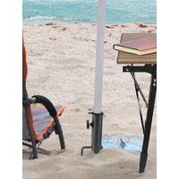 4Pcs Stake Parasol Stand Iron Spike Beach Umbrella Holder With Two Fork Adjustable Spike Parasol Holder for Outdoor Beach Lawn