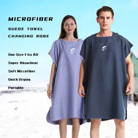 Unisex Surf Poncho Robe Towel, Microfiber Bathrobe Ponchos Surfer Robe For Surfing Swimming Diving Beach