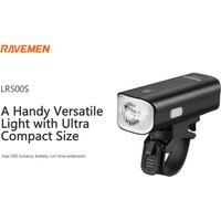 RAVEMEN Bike Front Light Bicycle LED Headlight Lamp USB Rechargeable 2200mAh LR500 Quick release Handlebar Mount Cycling Compact