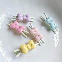 Cute Bow Hair Clip 5 Colors Non-Slip Duckbill Clips Elegant Side Bang Clips for Girls Fashion Y2k Hair Accessories Tight Hold