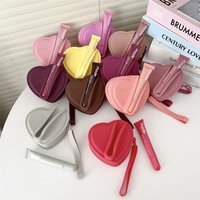 Cute 3D Love Heart Wallet Coin Purse Bag Rhode Case For iPhone 13 14 15 16 17 Pro Max Air Girl Gift Silicone Wallet Packet Cover
