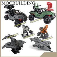 Dropship Vehicle Car Aircraft Mecha Warthog MOC Building Blocks Haloed Bricks Construction Toys Birthday Gift
