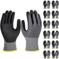 MicroFoam Nitrile Coated Safety Work Gloves Non-Slip Seamless Knit Nylon Work Gloves for Men Mechanic Gardening Industrial Auto